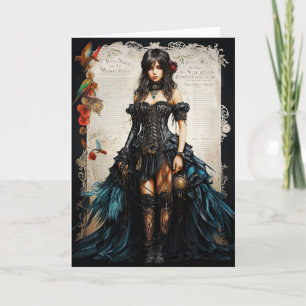 Agradecimento Cartão de Saudação da Garota Gótica Fantasy