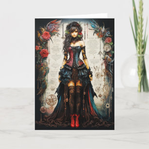 Agradecimento Cartão de Saudação da Garota Gótica Fantasy