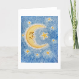 Agradecimento Cartão de saudação da Lua e Estrelas