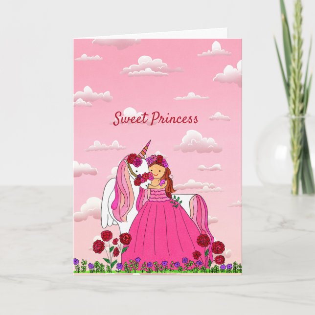 Agradecimento Cartão de Saudação da Princesa Doce (Frente)