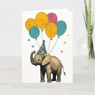 Agradecimento Cartão de Saudação de Aniversário do Elefante para