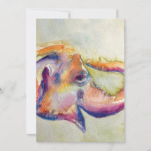 Cartão de Saudação de Aquarela Elefante