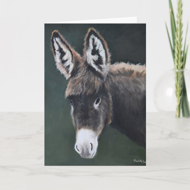 Agradecimento Cartão de Saudação de Arte Animal Donkey (Frente)