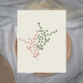 Agradecimento Cartão de saudação de arte de bagas cor-de-rosa e 