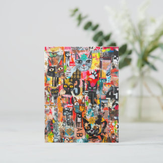Agradecimento Cartão de Saudação de Arte em Papel de Mídia Mista