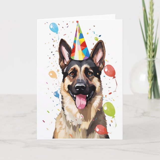 Agradecimento Cartão de Saudação de Celebração de german shepher (Frente)
