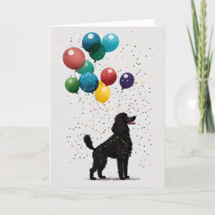 Agradecimento Cartão de Saudação de Celebração de Poodle Preto