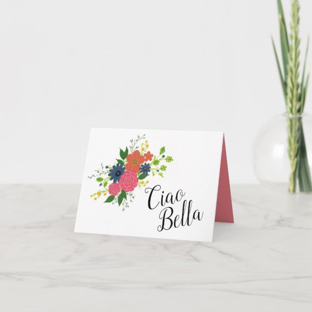 Agradecimento Cartão de saudação de Ciao Bella. (Frente)