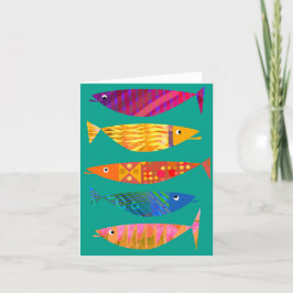 Agradecimento Cartão de saudação de cinco VAZIOS de peixe colori