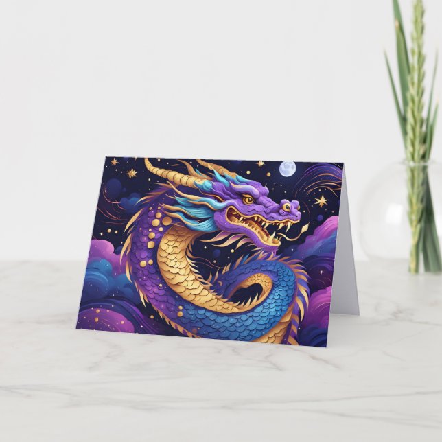 Agradecimento cartão de saudação de dragão celestial (Frente)