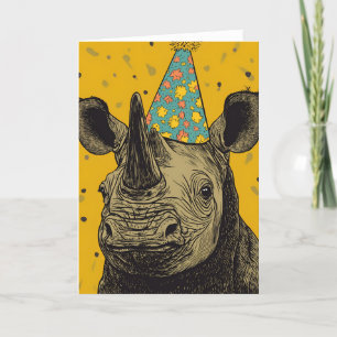 Agradecimento Cartão de saudação de Festa de aniversário Rhino