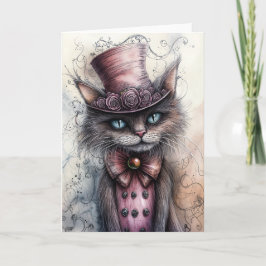 Agradecimento Cartão de Saudação de Gato Wonka