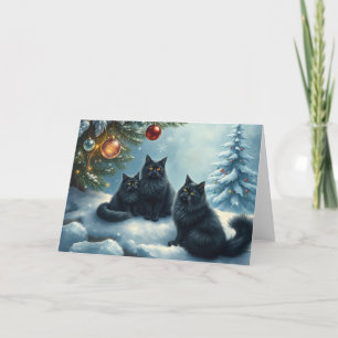 Agradecimento Cartão de Saudação de Gatos de Natal
