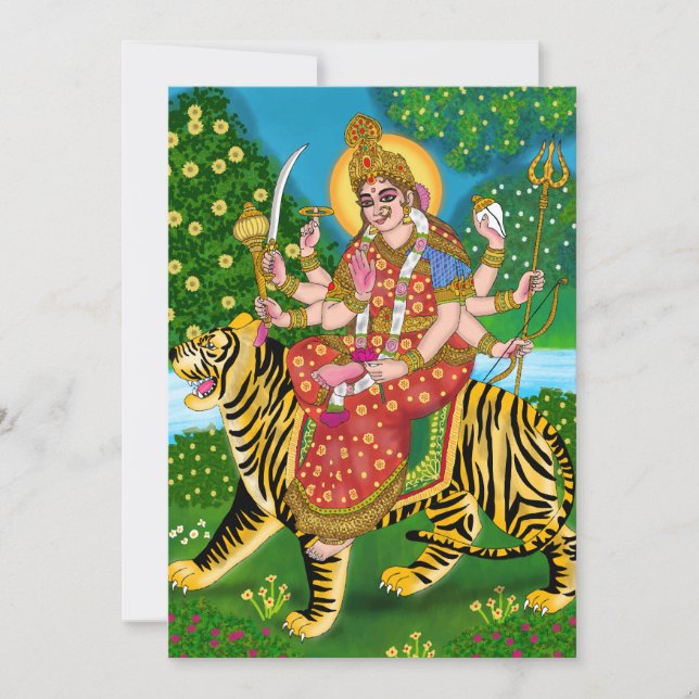 Agradecimento Cartão de Saudação de Madre Durga (Frente)