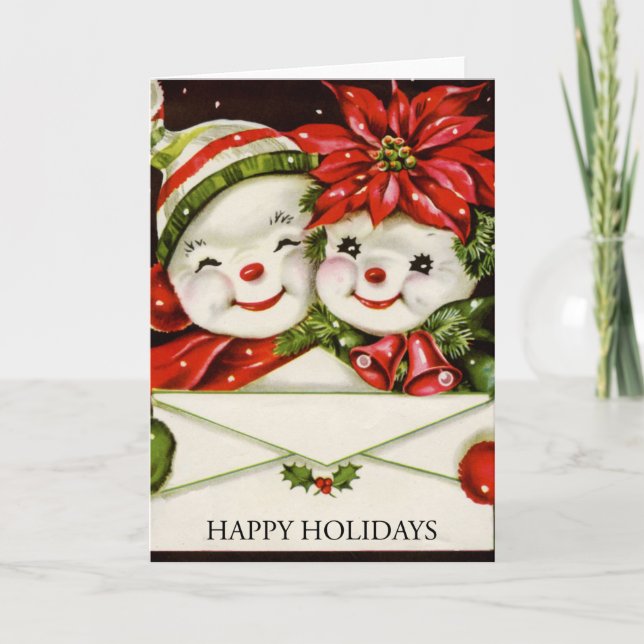 Agradecimento Cartão de saudação de Natal de Snowman (Frente)