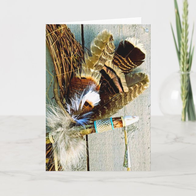 Agradecimento Cartão de Saudação de Penas Turcas (Frente)