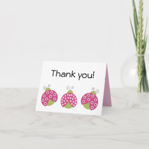 Agradecimento Cartão de Saudação de Pie Ladybug de Docinho Adorá