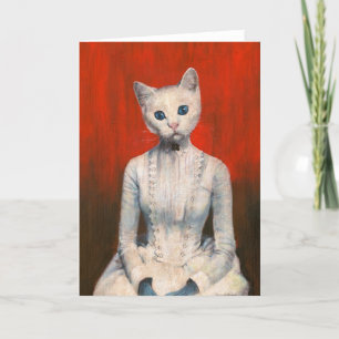 Agradecimento Cartão de Saudação de Senhora do Gato Vitoriano