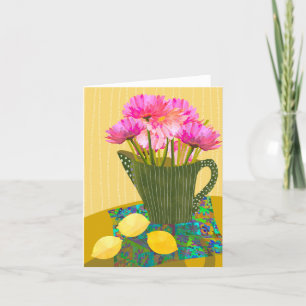 Agradecimento Cartão de saudação de VAZIO Colorida Flores e Limõ