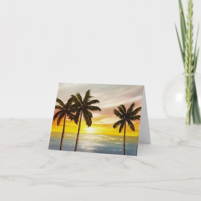 Agradecimento Cartão de saudação de Vazio com design tropical (Frente)