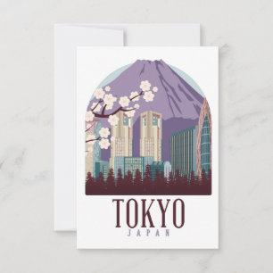 Agradecimento Cartão de saudação de Viagens vintage do Japão de