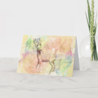 Agradecimento Cartão de Saudação Deer Watercolor