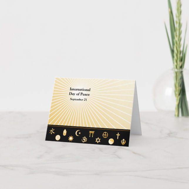 Agradecimento Cartão de Saudação do Dia Internacional da Paz (Frente)