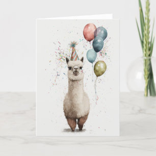 Agradecimento Cartão de Saudação do Partido Alpaca e dos Balões