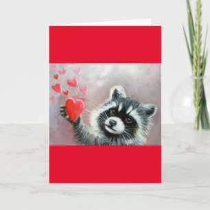 Agradecimento Cartão de Saudação do Vazio Raccoon Hearts