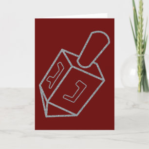 Agradecimento Cartão de Saudação Dreidel Hanukkah Glitter