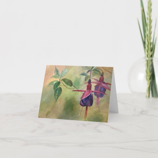 Agradecimento Cartão de saudação em branco com desenho de flor d (Frente)