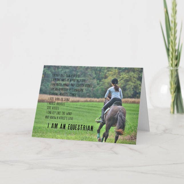 Agradecimento Cartão de Saudação EQUESTRIAN (Frente)