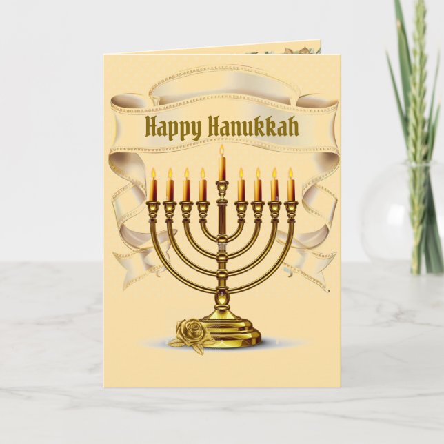 Agradecimento Cartão de Saudação Feliz Hanukkah (Frente)