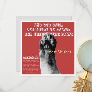 Agradecimento Cartão de Saudação Flat de Paw Cat