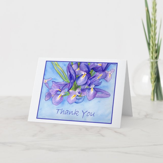 Agradecimento Cartão de Saudação Iris Vase "Obrigado" (Frente)