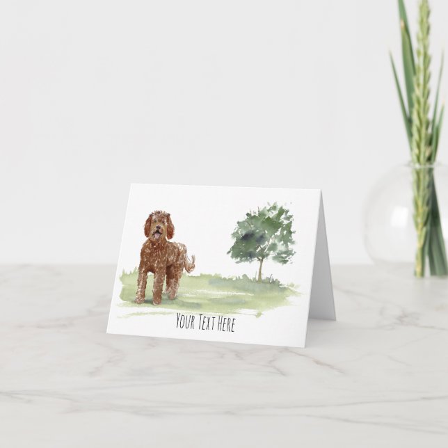 Agradecimento Cartão de Saudação Labradoodle Personalizado (Frente)