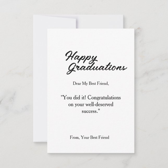 Agradecimento Cartão de saudação para graduação (Frente)