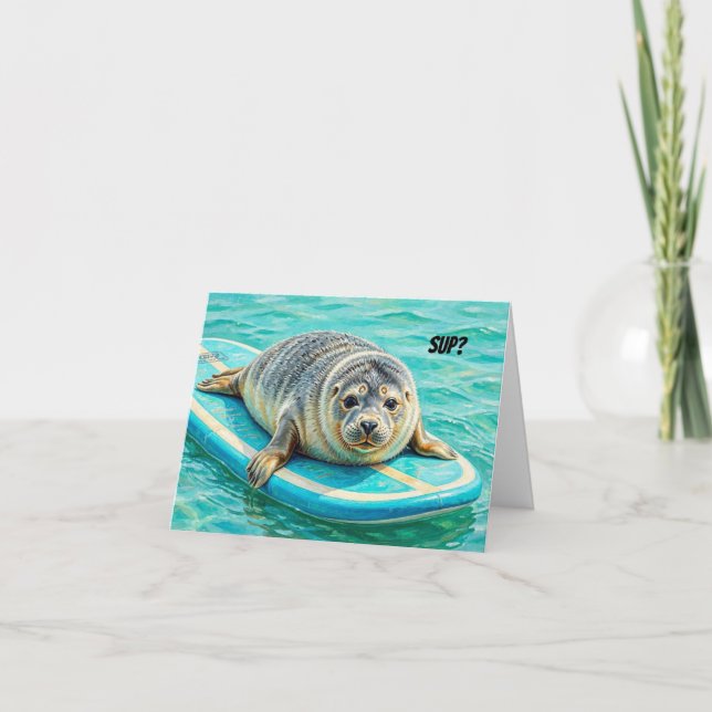Agradecimento Cartão de Saudação para Qualquer Ocasião de Foca S (Frente)