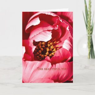 Agradecimento Cartão de saudação Peony com poema original