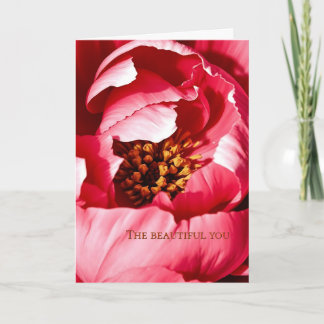Agradecimento Cartão de saudação Peony com poema original