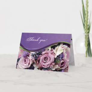 Agradecimento Cartão de saudação personalizável de rosa e lavand