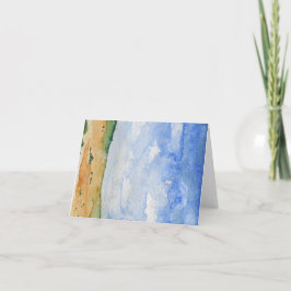 Agradecimento Cartão de saudação pintado à mão Minimalista Beach