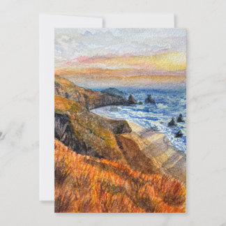 Agradecimento Cartão de Saudação por Aquarela de California Beac