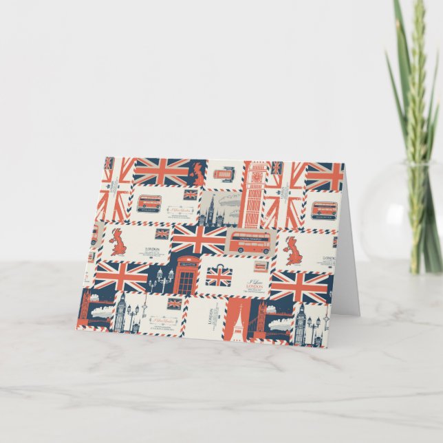 Agradecimento Cartão de Saudação Poste de Londres (Vazio) (Frente)