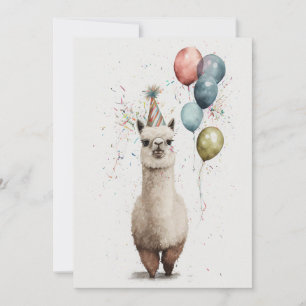 Agradecimento Cartão de Saudação Simples do Partido Alpaca Hat e