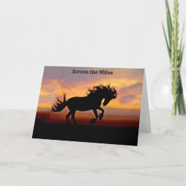 Agradecimento Cartão de Saudação Sunset de Cavalo Negro