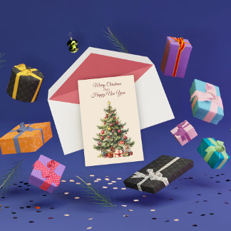 Agradecimento Cartão de Saudação Tradicional de Árvore de Natal