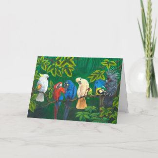 Agradecimento Cartão De Saudação Tropical Com Parcos Na Selva
