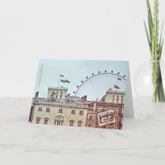 Agradecimento Cartão de Saudação VELHO E NOVO LONDRES (Frente)