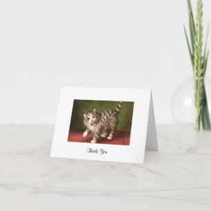 Agradecimento Cartão de Saudação Vintage Kitten Card